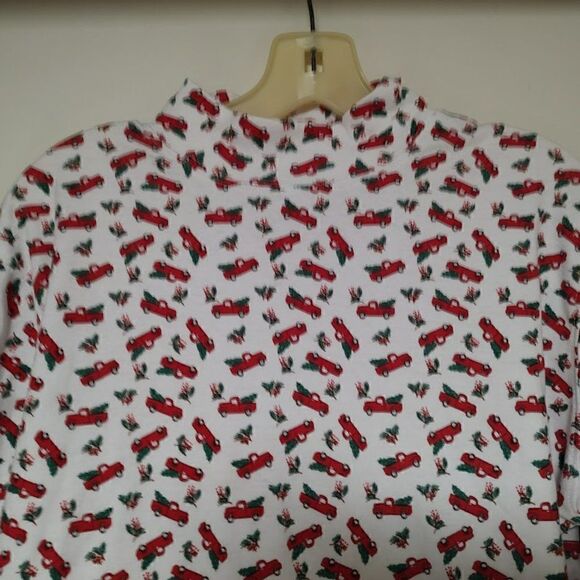 New Hasting & Smith White Red Truck Christmas Tree Long Sleeved Top Women's L - Picture 2 of 2